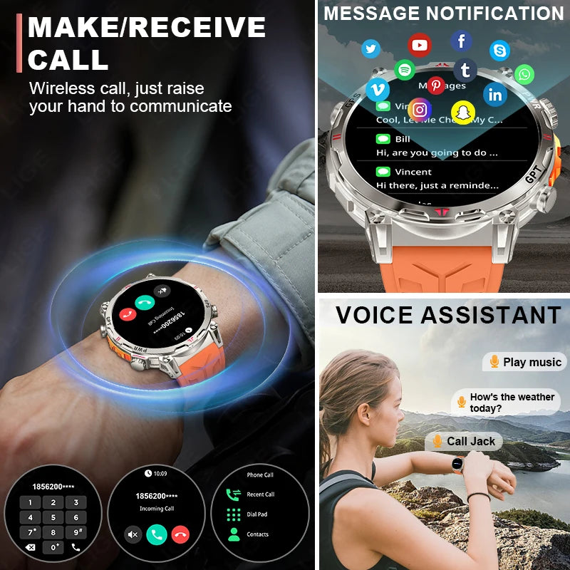 Reloj inteligente con GPS para hombre, pulsera deportiva con control del ritmo cardíaco, Bluetooth, llamadas, 530 mAh, resistente al agua hasta 3 ATM, 2025