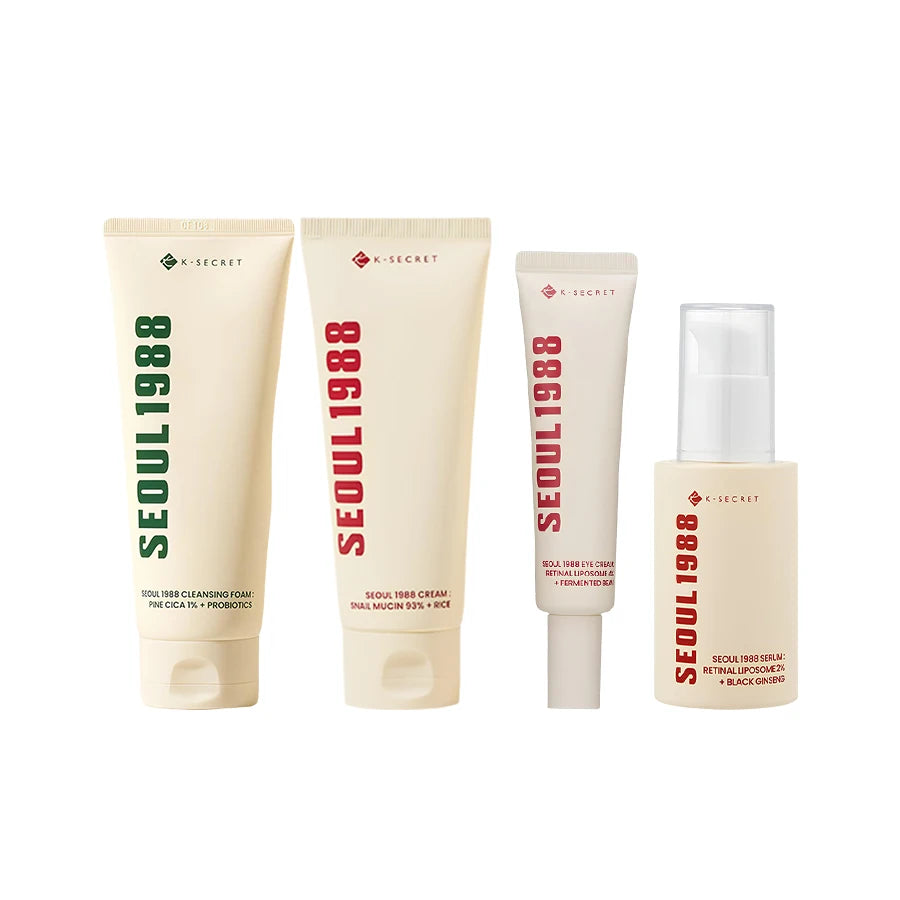 KSECRET SEOUL 1988 Cuidado de la piel, Limpiador espumoso, Crema para ojos, Esencia iluminadora, Antiedad, Hidratante, Mejora la elasticidad de la piel