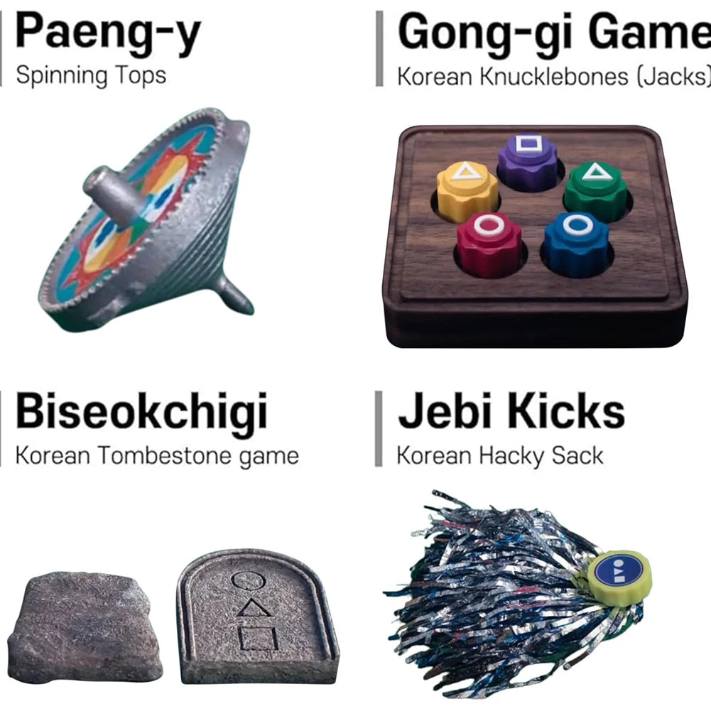 Juego tradicional coreano Juego folclórico coreano que incluye juegos de fiesta familiar Juego Gonggi Jebi Chagi Biseokchigi Paeng-y DDAKJI