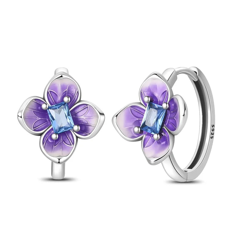 Pendientes de plata de ley 925 con diseño de mariposa, abeja, mariquita y flor de arcoíris para mujer, joyería de moda para fiestas de cumpleaños, regalos
