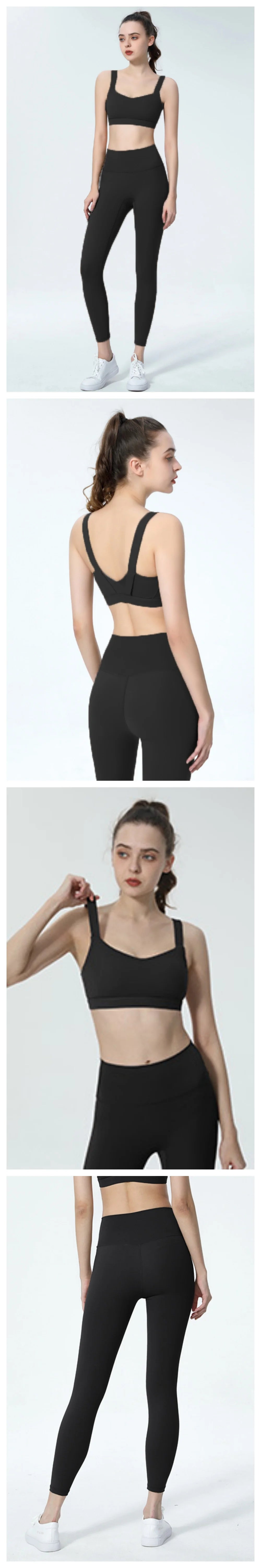 Conjunto de yoga Naked Feel para mujer, sujetador deportivo de alto impacto con almohadillas integradas y leggings que realzan los glúteos, ideal para entrenar en el gimnasio.