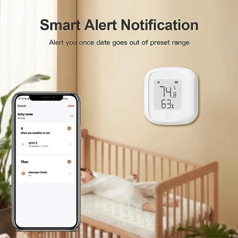 Sensor de temperatura y humedad Tuya ZigBee/WIFI con pantalla LED, conexión inteligente para el hogar, termohigrometría, Google Home y Alexa.