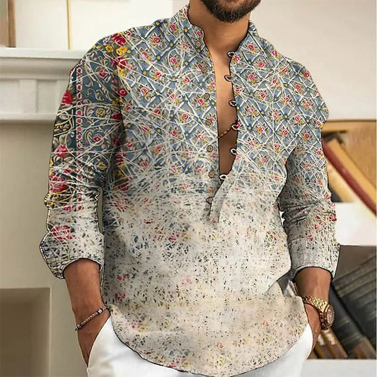 Camisa de lino de manga larga con botones, tela cómoda, tendencia urbana, primavera y otoño para hombre 2025
