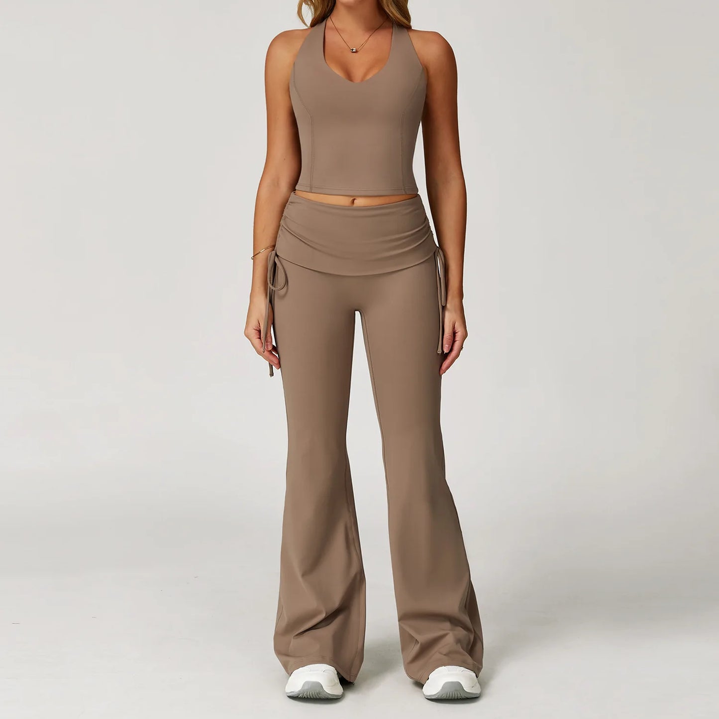 Conjunto de chándal de yoga para mujer, 2 piezas, ropa deportiva para entrenamiento, fitness, gimnasio, leggings de cintura alta, sujetador deportivo, ropa deportiva