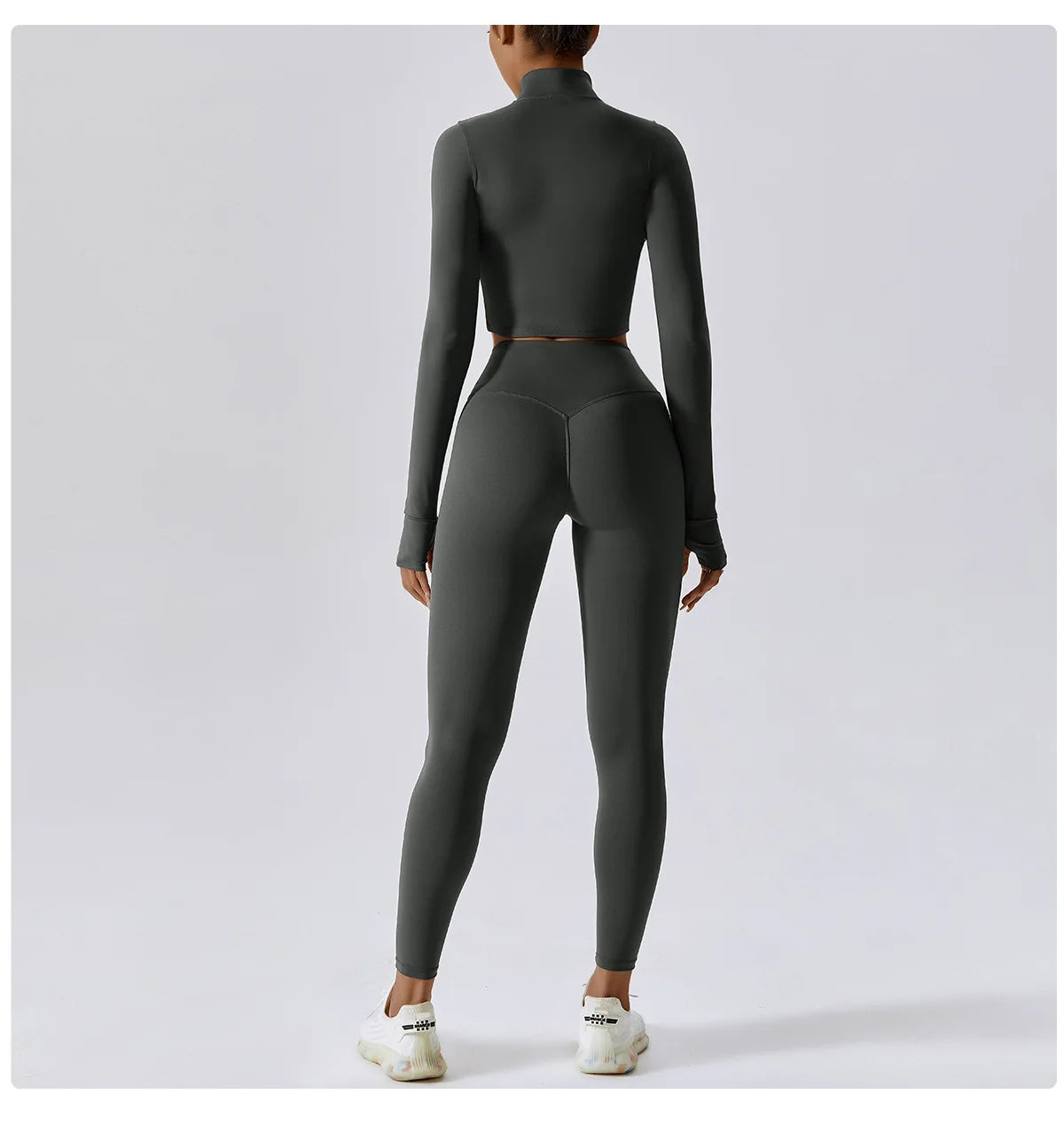 Conjunto de yoga de 3 piezas para mujer, conjuntos de entrenamiento, ropa deportiva para gimnasio, ropa deportiva con cremallera, leggings de manga larga y cintura alta, trajes deportivos, traje de yoga