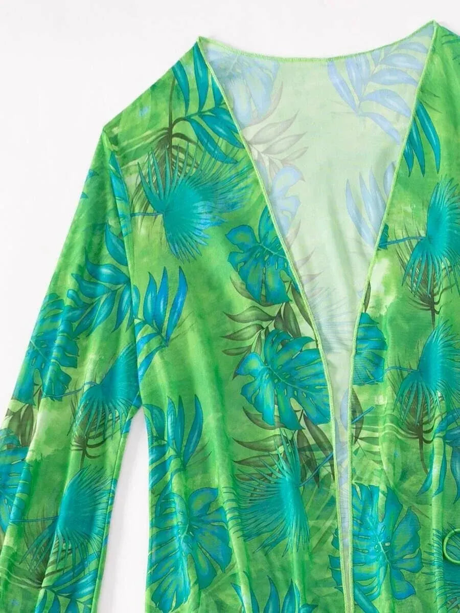 Bikini de tres piezas con tiras triangulares 2025 para mujer, traje de baño tipo kimono, ropa de baño sexy para mujer, traje de baño para playa
