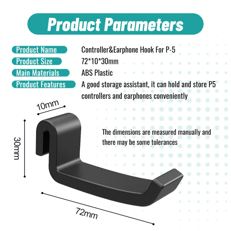 GAMINJA P512 - Soporte de pared para auriculares y juegos, compatible con consola PS5 y otros accesorios