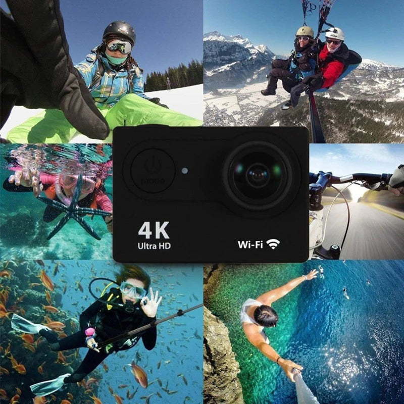 Cámara de acción 4K 1080P/30FPS WiFi 2.0" 170D, impermeable, subacuática, para casco, grabación de video, cámaras deportivas, minicámara para exteriores