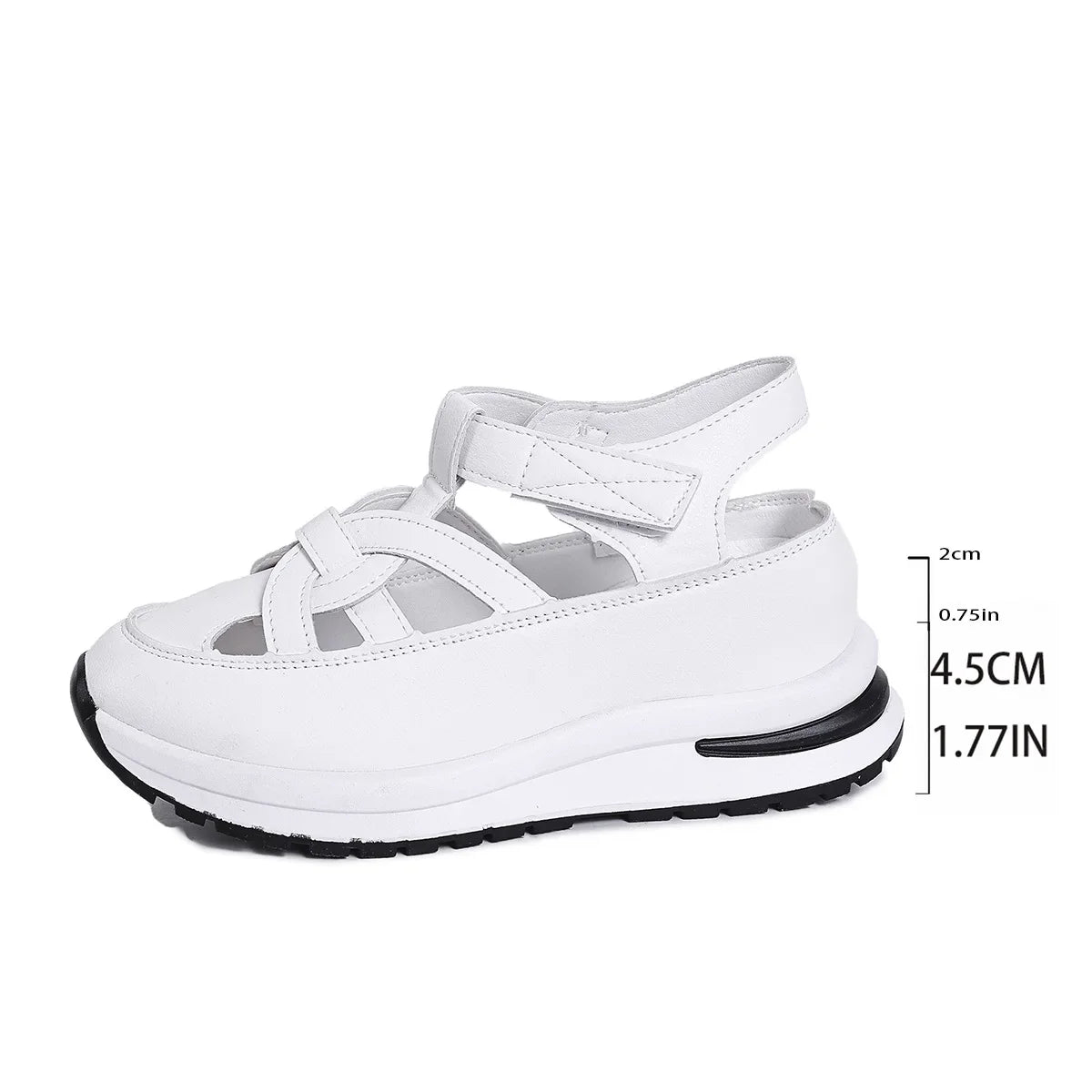 Sandalias de mujer de talla grande, primavera 2025, nuevas, con tacón romano mágico, código 43, cómodas, transpirables, sin cordones, para verano.