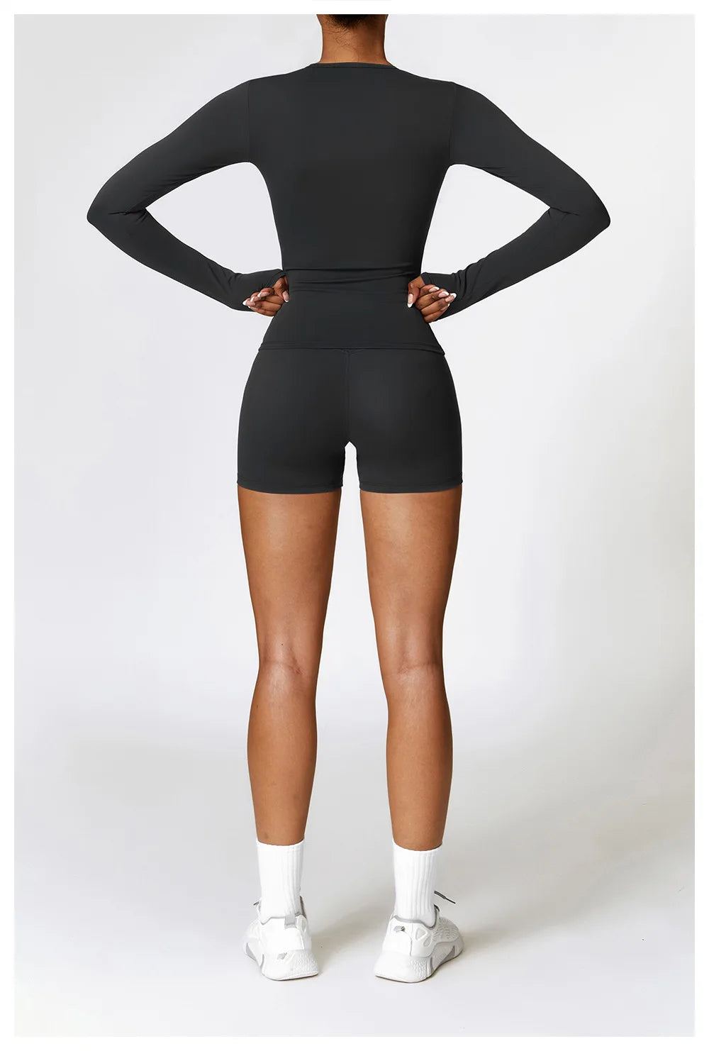 2PCS Seamless Yoga Set Women Workout Set Sportswear Gym Clothing Fitness Long Sleeve Crop Top High Waist Leggings Sports Suits