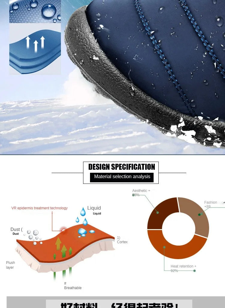 Botas de nieve para hombre, zapatos para exteriores, botas de invierno para hombre, botines de senderismo, zapatos impermeables para hombre, zapatos de trabajo, calzado