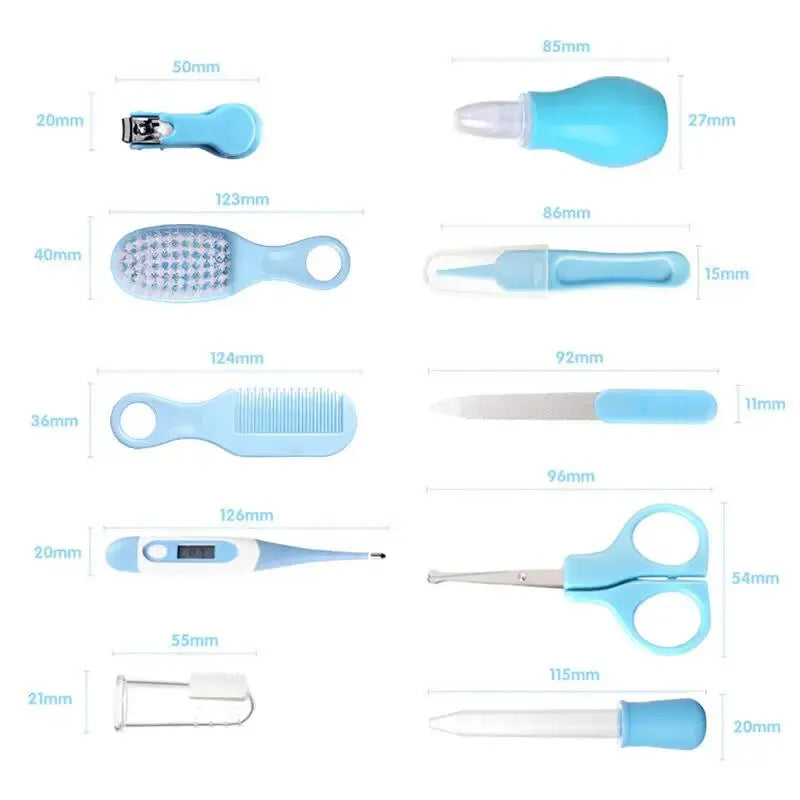 Kit de cuidado diario para uñas y cabello de bebés recién nacidos, 10 piezas, cepillo de aseo para niños, peine y cortaúñas seguro, juego de regalo para bebés.