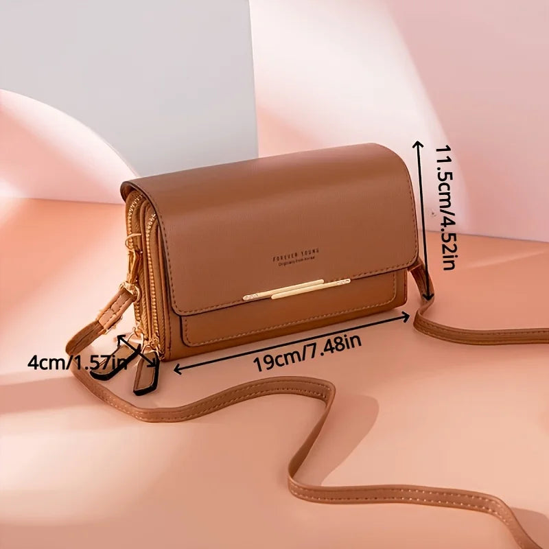 Nueva billetera para mujer, bolso de hombro multifuncional de estilo coreano, bolso de mano de longitud media y monedero con cremallera.