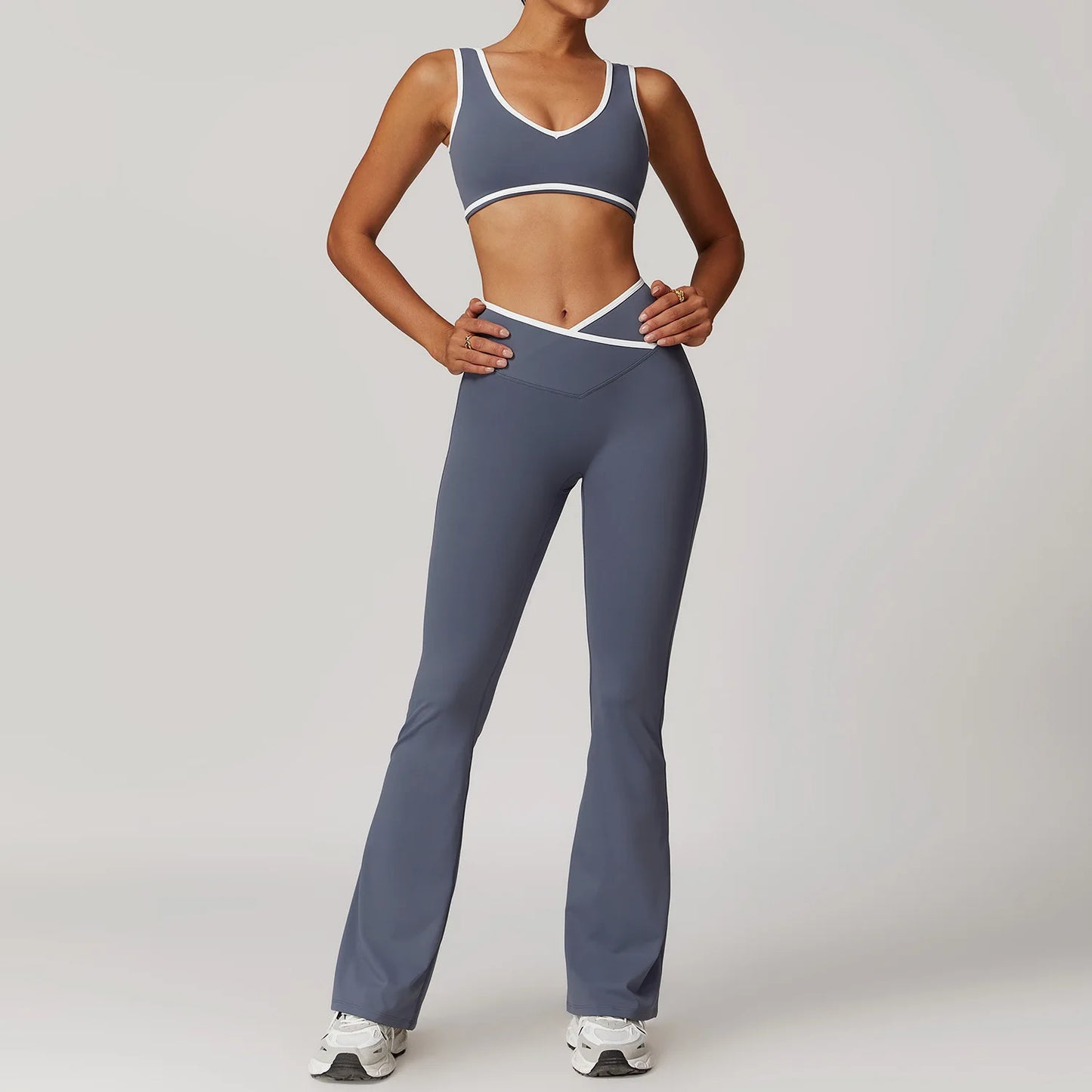 Conjunto de yoga de 2 piezas, ropa deportiva para entrenamiento, chándal de gimnasio, leggings de cintura alta, sujetador deportivo, ropa deportiva para mujer