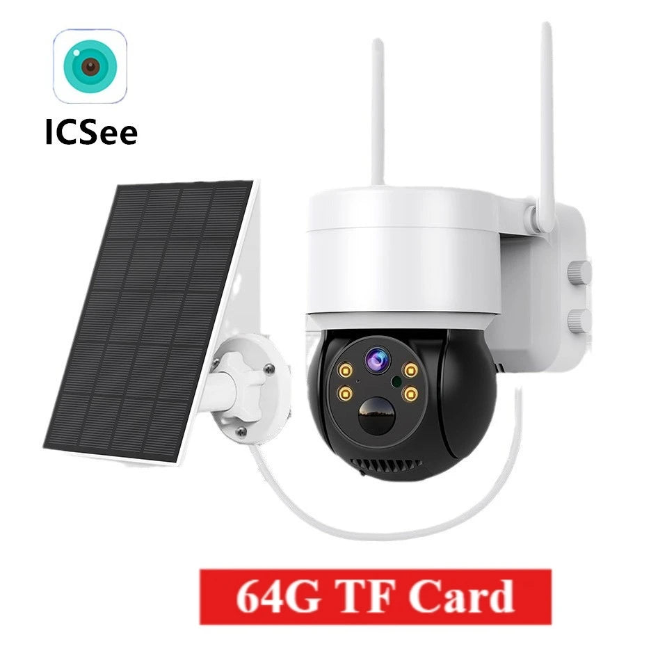 Cámara de vigilancia solar para exteriores con detección humana, visión nocturna, webcam inteligente, resistente al agua, inalámbrica, wifi, seguridad, cámara PTZ ICSEE