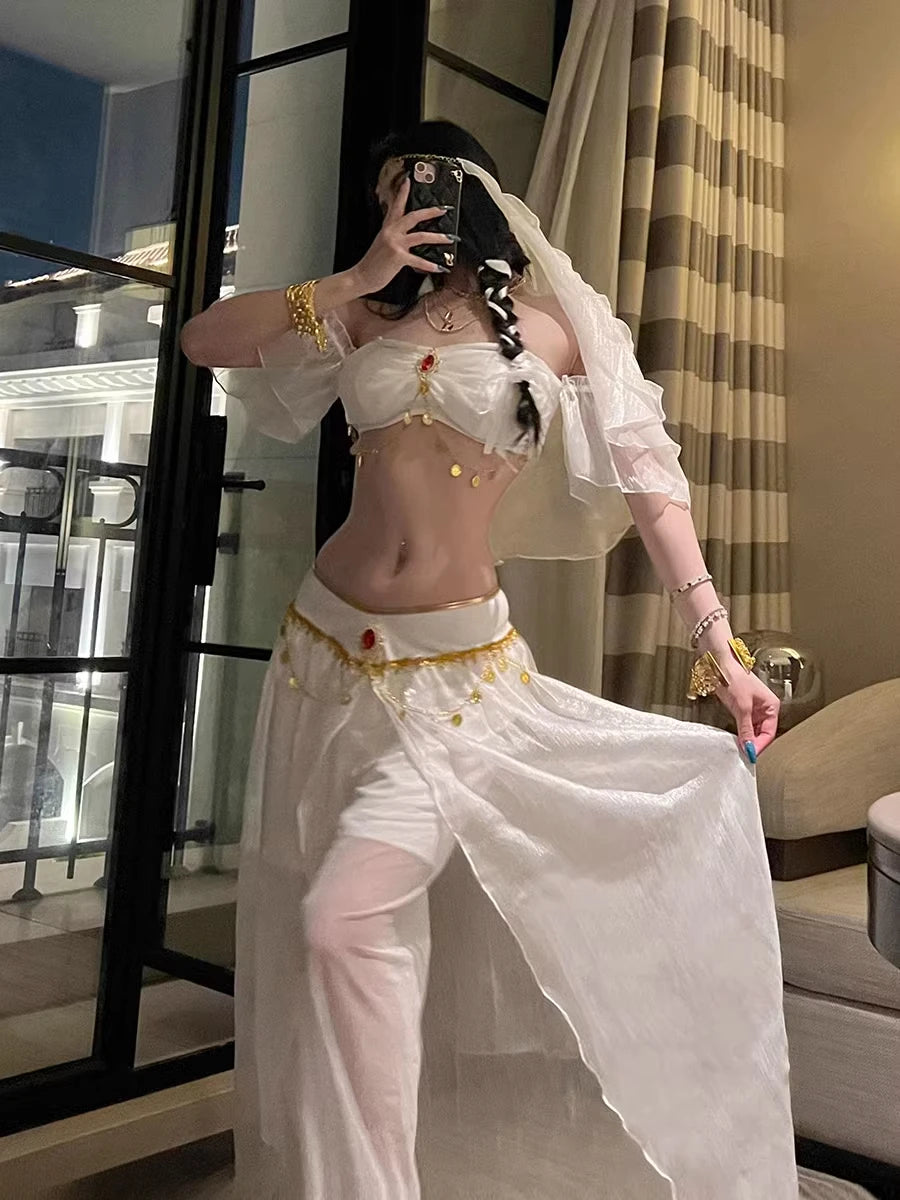Role Playing Sexy Western Region Dancer Peacock Princess Greek Goddess Costume Hot Egyptian Indian Dancer Exotic Costume Stage