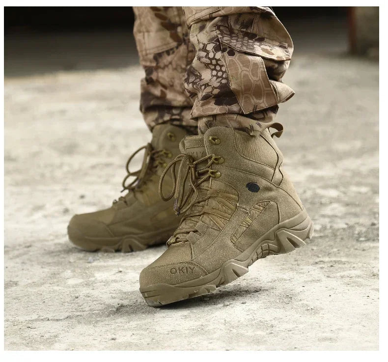 2024 Fashion Men's Desert Combat Boots Outdoor Leather Hiking Shoes Men Hunting Work Safty Boots Men's Short Boots ankle boots