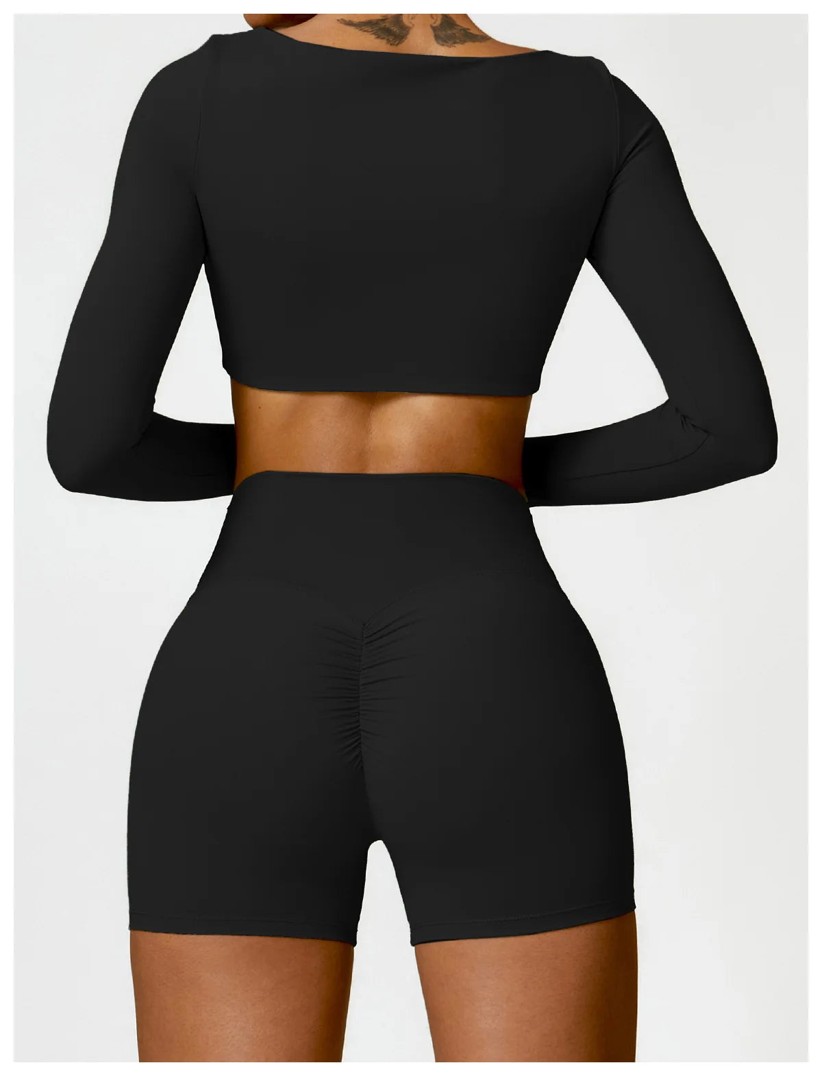 Conjunto de chándal de yoga para mujer, 2 piezas, ropa deportiva para entrenamiento, ropa deportiva, leggings de gimnasio, sujetador de fitness, top corto, trajes deportivos de manga larga