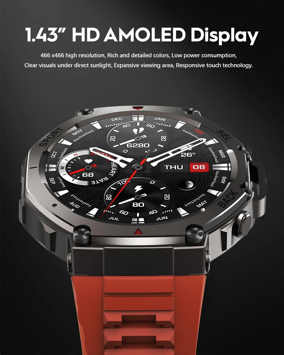 Reloj inteligente T-Rex 3 original con GPS, resistente al agua hasta 10 ATM, para hombre, con más de 170 modos deportivos y llamadas HD, compatible con relojes Huawei y Samsung 2025.