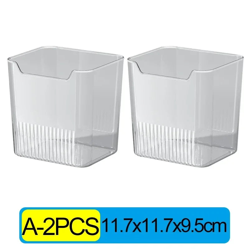 1/6 cajas de almacenamiento para puerta lateral de refrigerador, portátiles, para conservar verduras y frutas, de plástico de grado alimenticio para cocina.