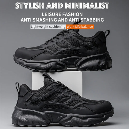 Zapatos de seguridad para hombre, ligeros, protectores, zapatillas de trabajo, calzado ligero y transpirable, zapatos de trabajo antiperforación.