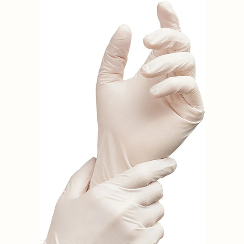 Guantes quirúrgicos desechables de látex, 10 o 20 pares, para hospitales, clínicas, cirugías, procesamiento de alimentos, laboratorios, guantes médicos de goma estériles.