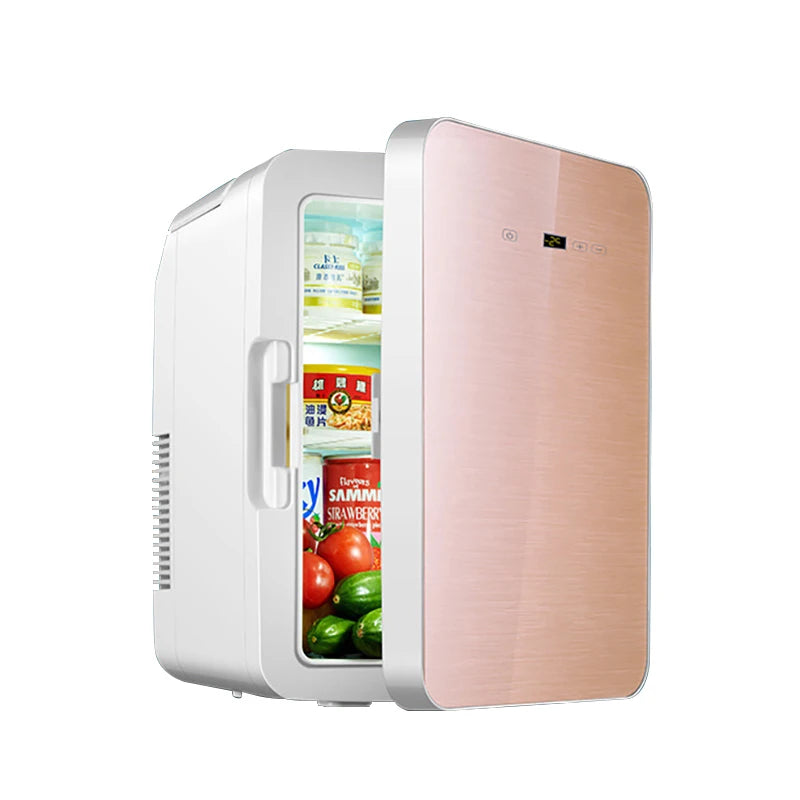 Mini refrigerador portátil de 12 litros para dormitorios de estudiantes, calefacción y refrigeración, cosméticos, coche, hogar, refrigeración y conservación de doble uso.