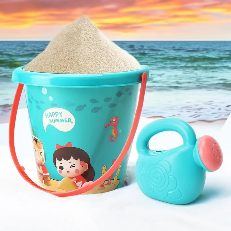 Juguetes de playa para niños, juegos de verano al aire libre, juego de arena, cubo de plástico, regadera, palas, juego de agua para playa, juguetes, herramientas, regalos