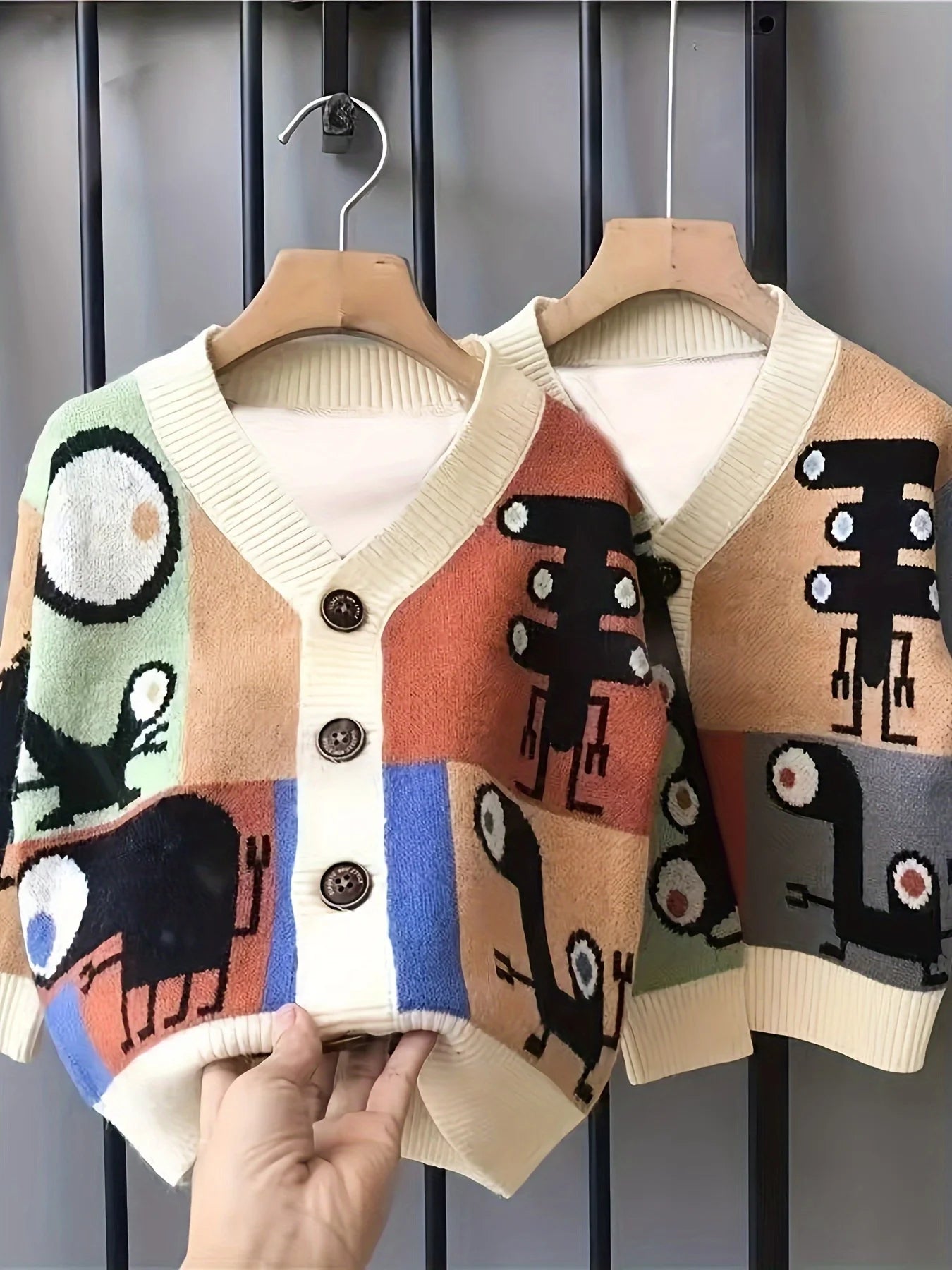 Ropa para niños, prendas de abrigo para niños, otoño e invierno, nuevas prendas de punto, tops de dibujos animados, cárdigans, prendas de abrigo para niños de estilo coreano.