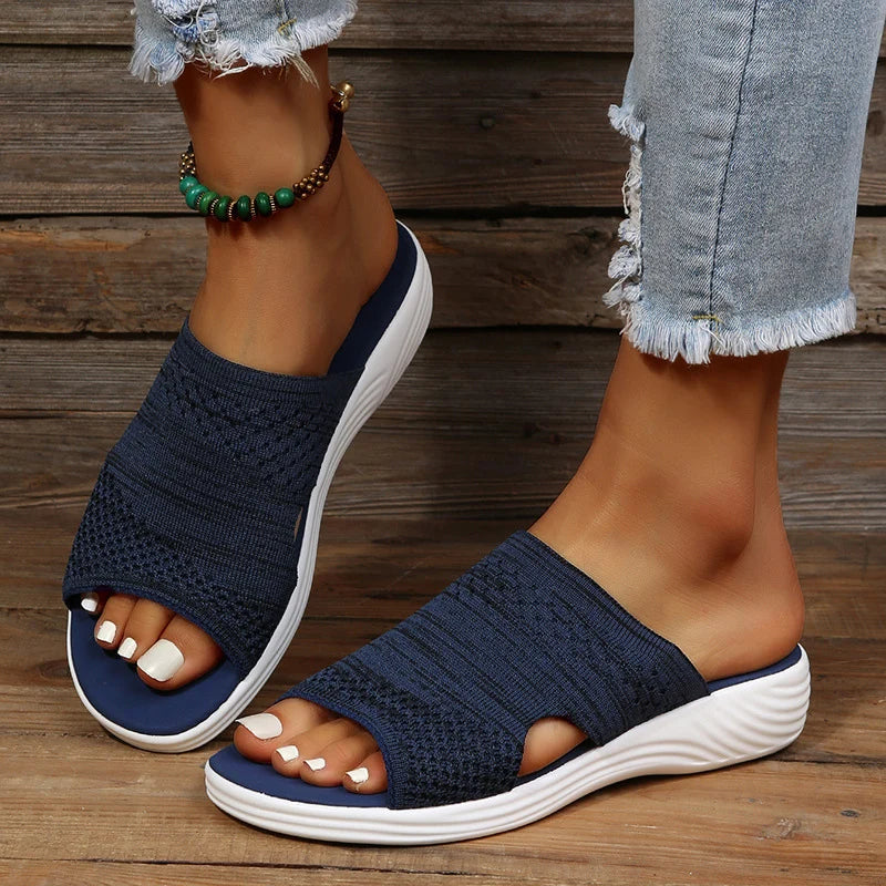 Sandalias de verano para mujer, zapatos de cuña a la moda para mujer, sandalias de punta abierta, sandalias elegantes para mujer, calzado femenino
