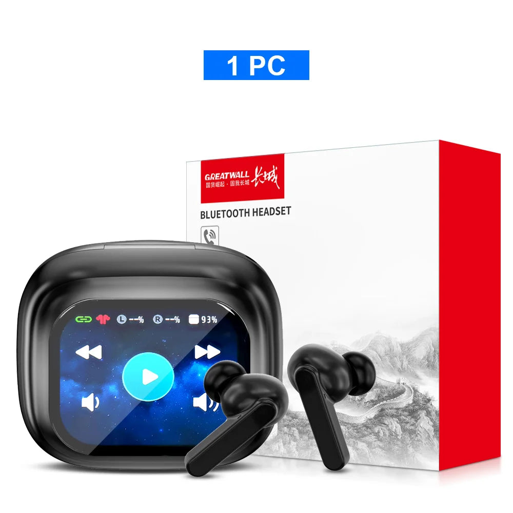 Auriculares inalámbricos GREATWALL TWS originales con Bluetooth, pantalla táctil LCD inteligente, sonido estéreo HiFi, llamadas HD y aplicación.