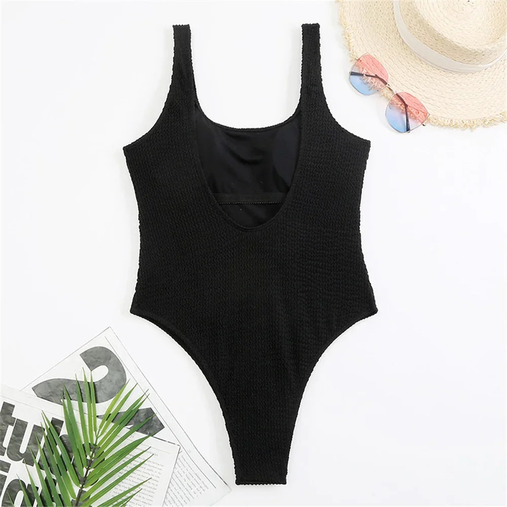 Sexy Solid Swimwear Female One Piece Swimsuit Closed Push Up Women's Swimming Bathing Suits Bodysuit Beach Pool Bather 2025