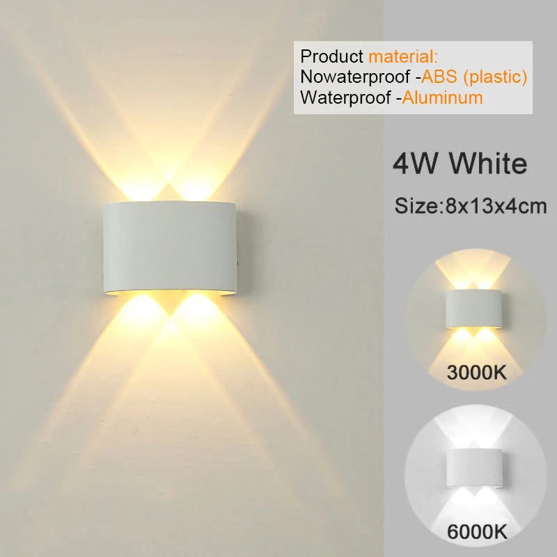Apliques de pared LED modernos para interiores y exteriores, luces blancas de montaje en pared para sala de estar, pasillo, dormitorio, decoración