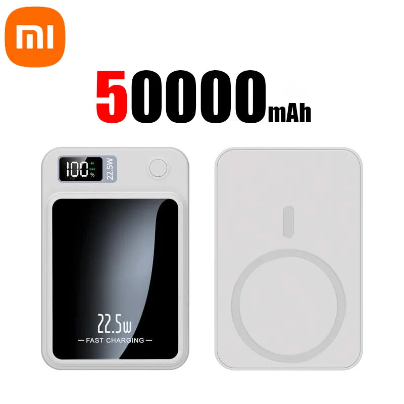 Banco de energía magnético inalámbrico Xiaomi de 500.000 mAh y 22,5 W, carga ultrarrápida, batería externa portátil para iPhone y Samsung.