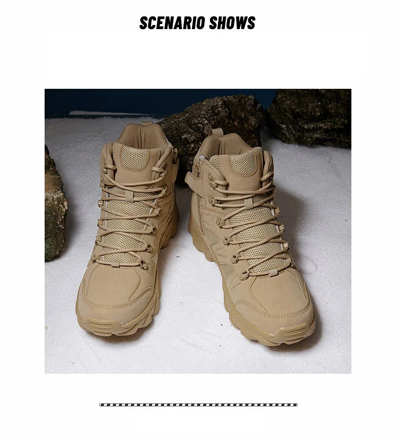 Upgraded Tactics Combat Training Boots Male Outdoors Camping Anti-wear Rapid Response Hiking Shoes Fishing Hunting Sneakers Men