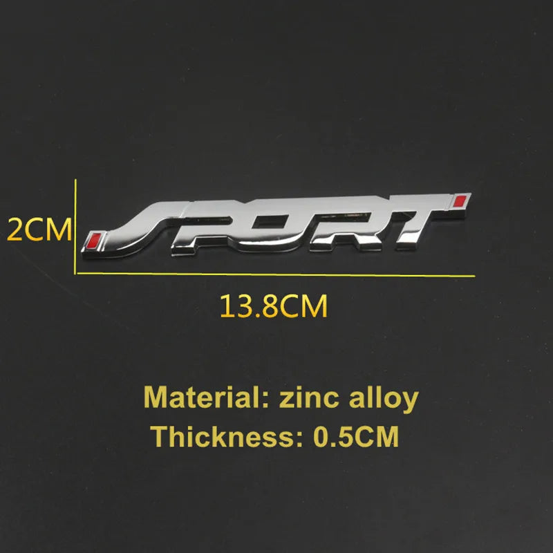 Pegatinas para accesorios de coche, diseño de metal 3D cromado negro, para maletero de coche, carreras, deporte, palabra, letra, logotipo, emblema, insignia, calcomanía.