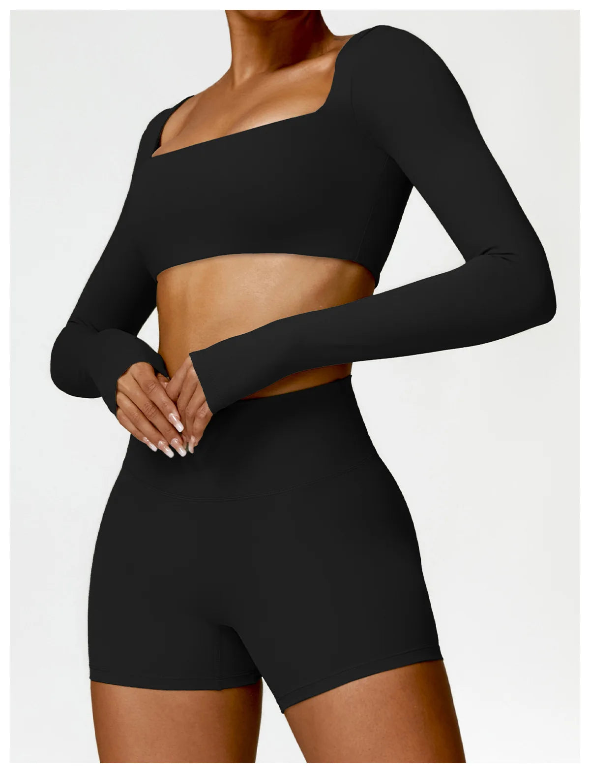 Conjunto de chándal de yoga para mujer, 2 piezas, ropa deportiva para entrenamiento, ropa deportiva, leggings de gimnasio, sujetador de fitness, top corto, trajes deportivos de manga larga