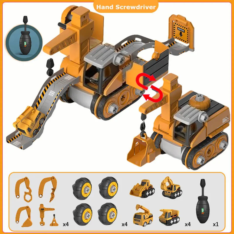 Vehículo de ingeniería para niños, taladro eléctrico, herramientas, juguetes, juegos educativos ensamblados, herramientas para niños, regalo de construcción con tuercas