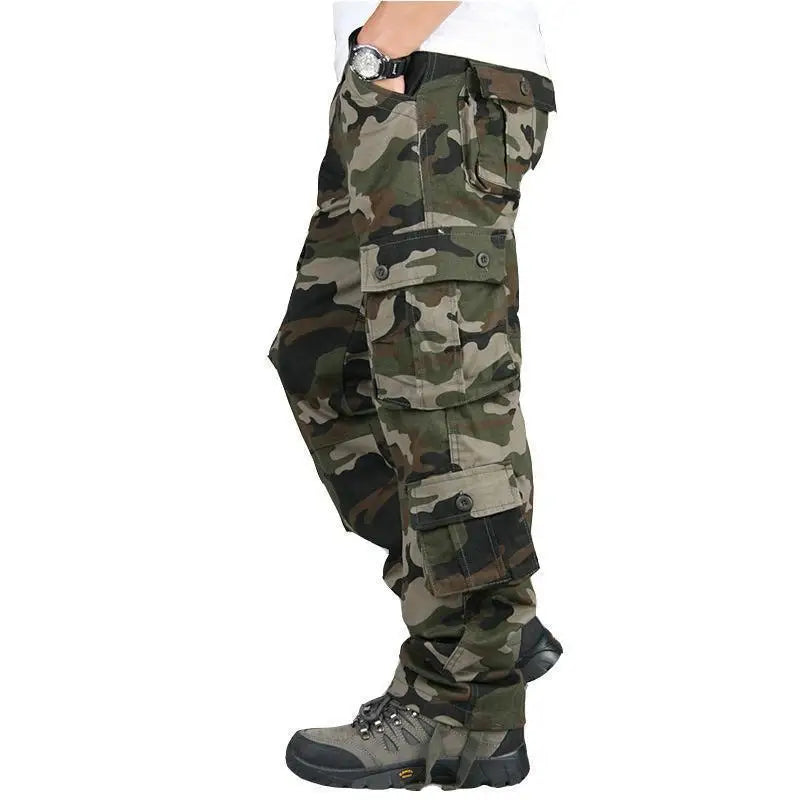 2025 Multiple pockets Tactical Cargo Pants Men Cotton Overalls Outdoor Work Trousers Big Size Hombre Clothing Camo Hiking Pants