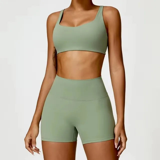 Conjunto deportivo de 2 piezas para mujer, de secado rápido, para gimnasio, chándal para correr, entrenamiento, camiseta deportiva de manga larga, ropa de yoga