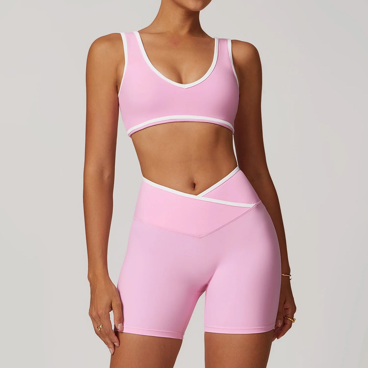 Conjunto de yoga de 2 piezas, ropa deportiva para entrenamiento, chándal de gimnasio, leggings de cintura alta, sujetador deportivo, ropa deportiva para mujer