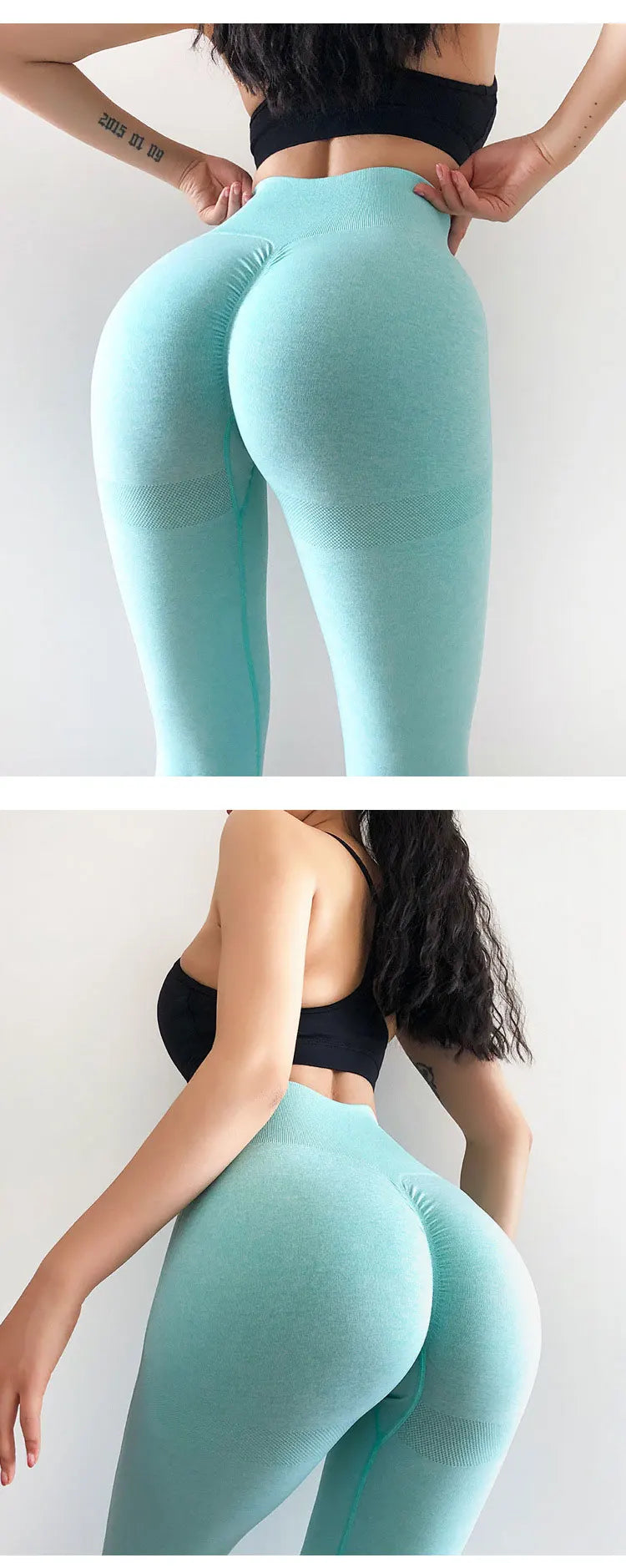 Conjunto deportivo para mujer, top deportivo, leggings de yoga, sujetador deportivo, leggings sin costuras para realce de glúteos.