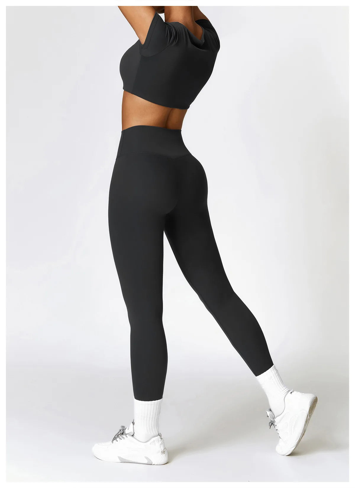 2PCS Seamless Yoga Set Women Workout Set Sportswear Gym Clothing Fitness Long Sleeve Crop Top High Waist Leggings Sports Suits