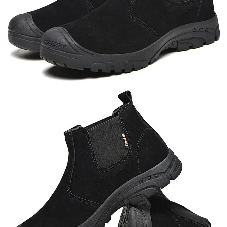 Anti Smashing And Anti Piercing Suede Safety Shoes Men's Steel Toe Cap Protection Work Shoes Fashion Scarpe Antinfortunistiche