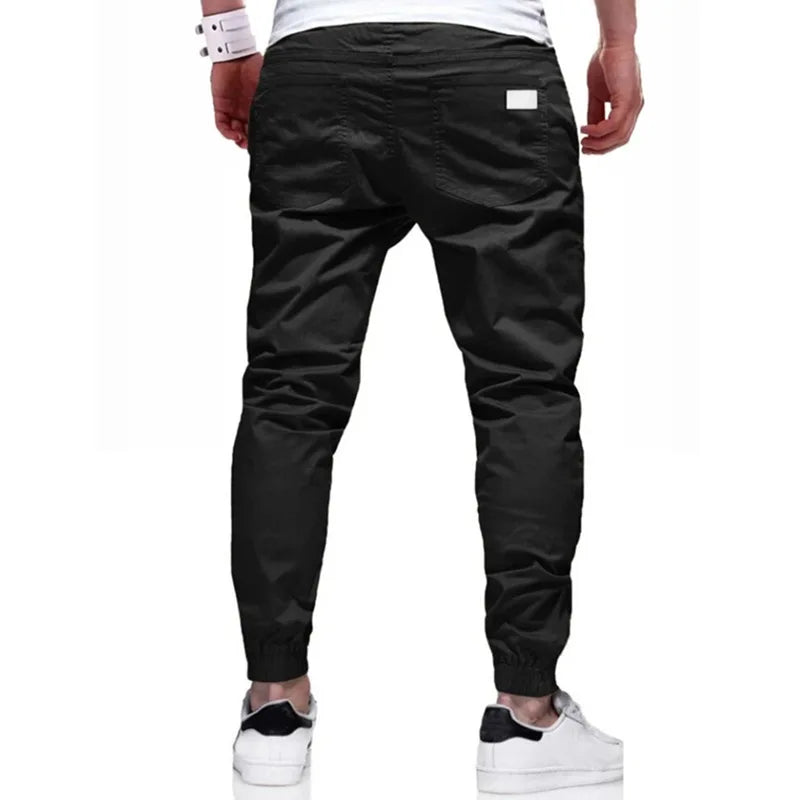 Y2K Autumn New Men Solid Color Long Cargo Pants Sweatpants Mens High Quality Casual Joggers White Sports Pants Designer Clothes