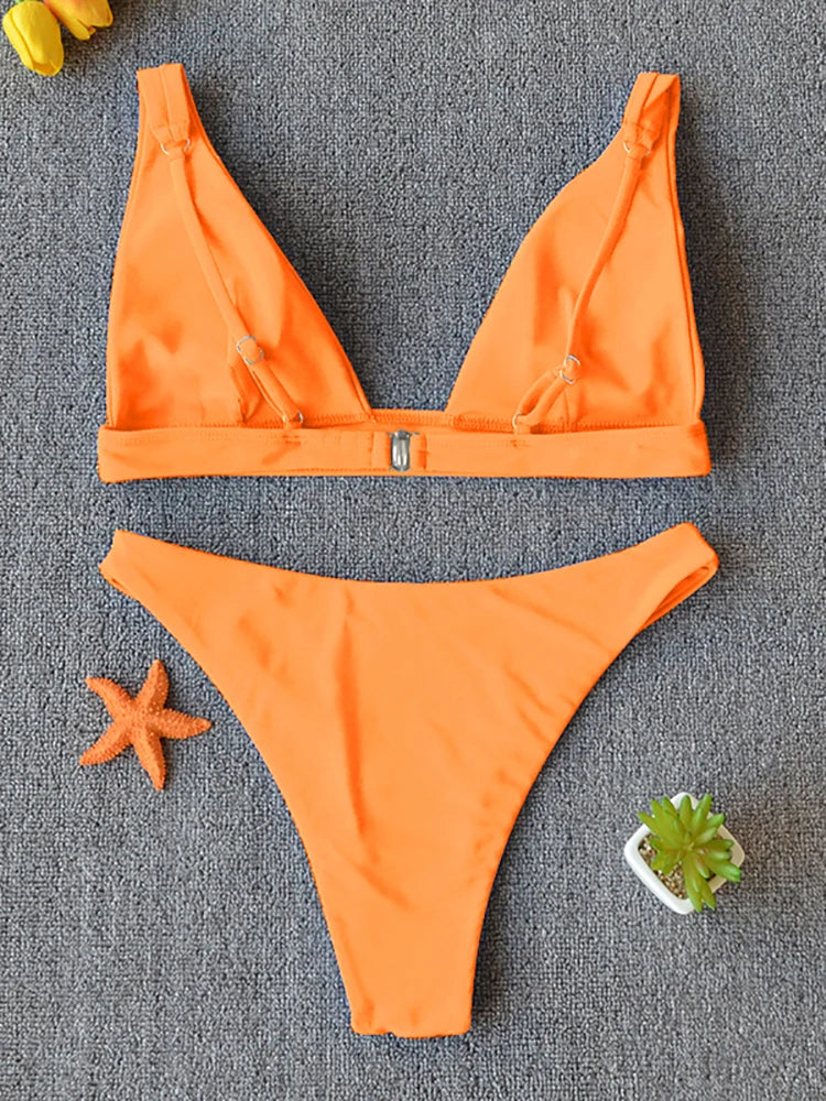 Bikini 2025 Micro Traje de Baño Sexy para Mujer, Traje de Baño Push Up, Conjunto de Bikini de Dos Piezas, Bañador Sólido, Traje de Baño para Mujer.