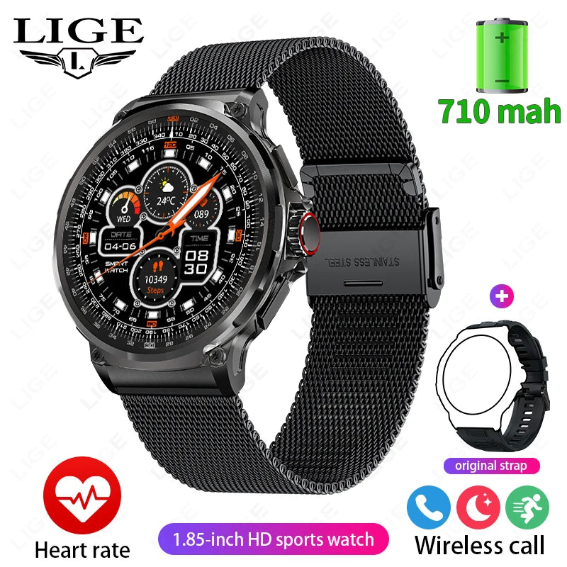 Reloj inteligente Ultra HD de 1,85 pulgadas para hombre, con GPS, pulsera deportiva para exteriores, batería grande de 710 mAh, reloj de seguimiento de actividad física para Android e iOS.