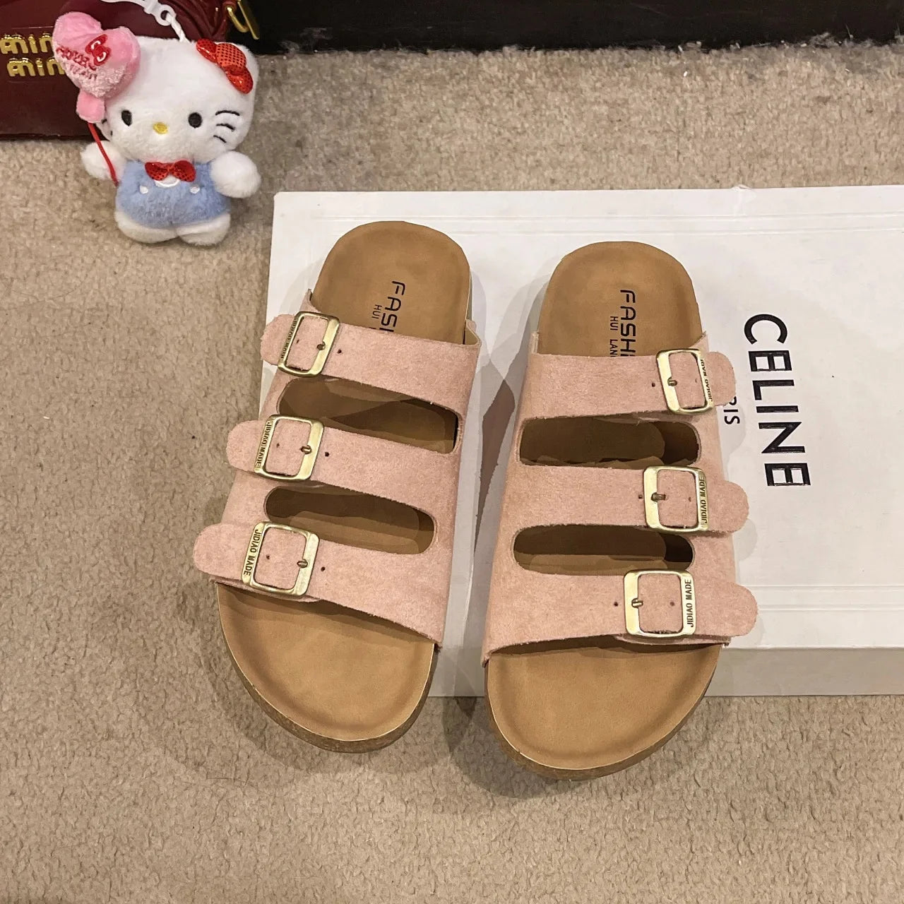 Zapatillas de verano para mujer, para uso en exteriores, de marca moderna, sandalias de playa, de madera suave, para conducir, para parejas, zuecos planos de una sola tira, para adultos, ocio S