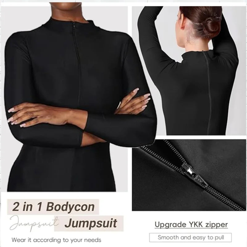 Mono de cuello alto unisex, leotardo de cuerpo entero, mono de yoga de manga larga para mujer, mono de gato, ropa deportiva diaria, trajes de cosplay
