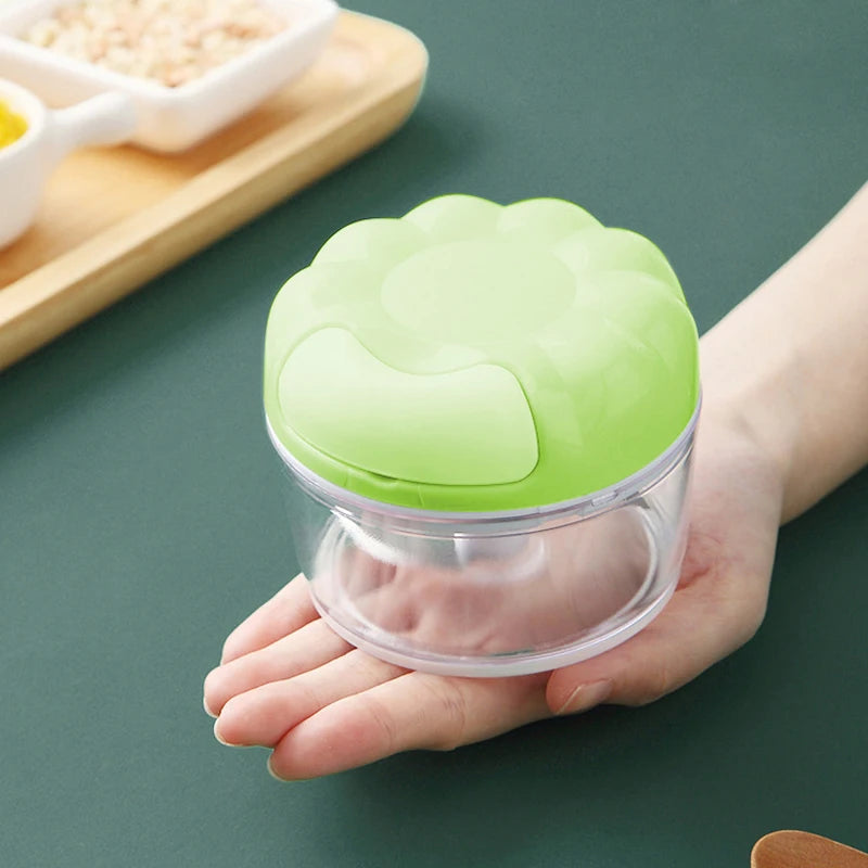 Mini batidoras de alimentos multifunción, picadora de ajo, cortadora de verduras, picadora de carne, prensa de ajo manual para cocina doméstica.